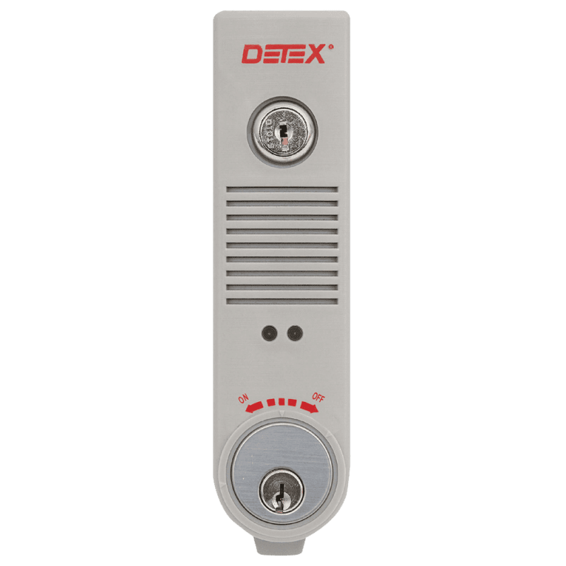 Exit Alarm, Surface Mount, Battery Powered, with Keyed Alike Cylinder, Gray Exit Alarm, Surface Mount, Battery Powered, with Keyed Alike Cylinder, Gray